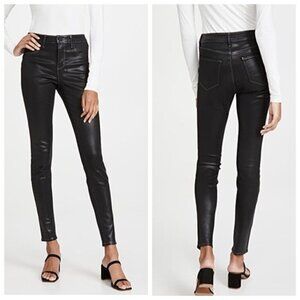 L’AGENCE Marguerite Skinny Jeans Women’s Size 25 Black High Rise Coated Denim